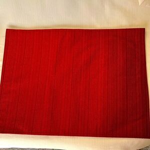 Bobby Flay Set of 4 Brick Red Vertical Striped Placemats- 19” by 14”